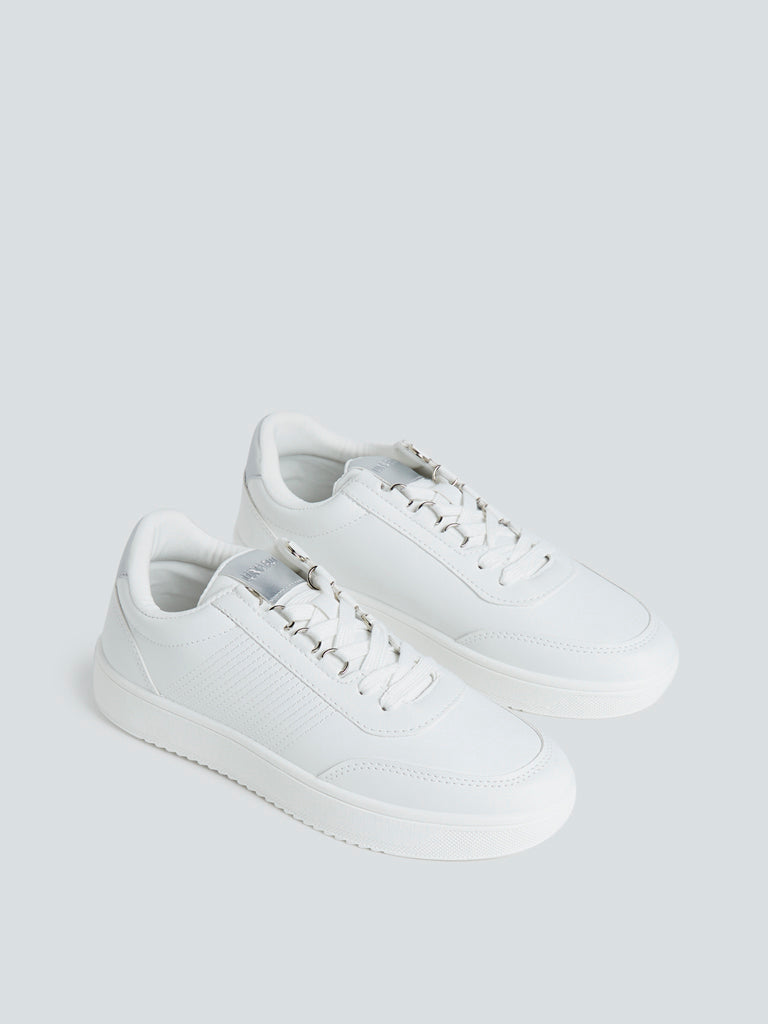 LUNA BLU White Lace-Up Sneakers